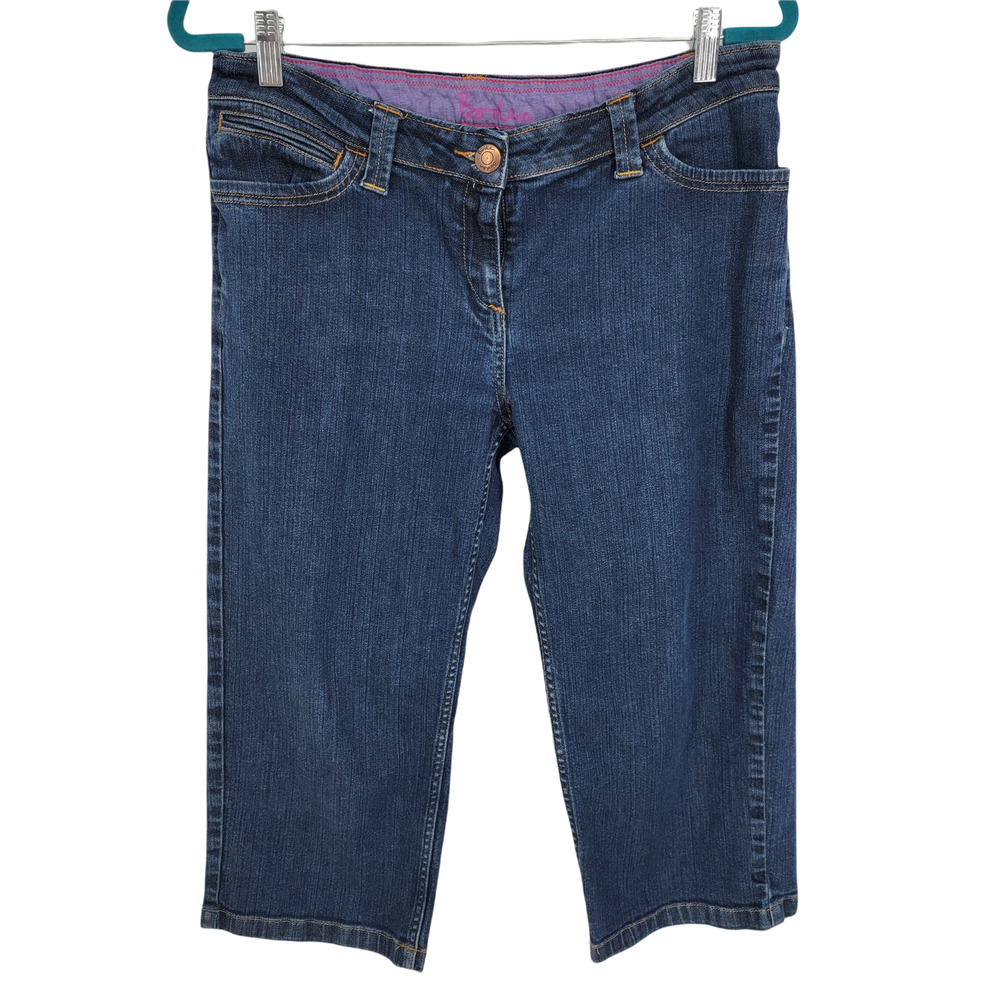 Boden Women's Mid-Rise Stretch Pockets Blue Capri Denim Jeans 16R